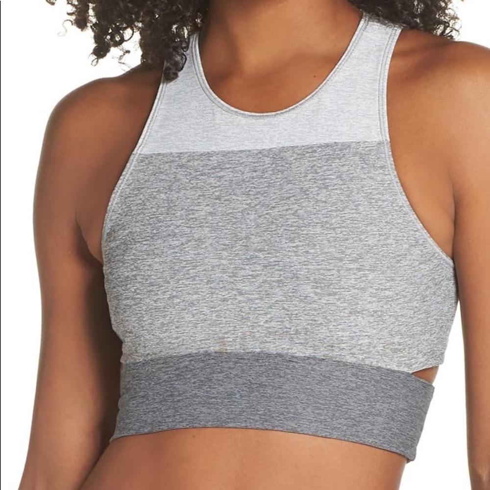 Outdoor Voices Tri-Tone Slashback Crop Top